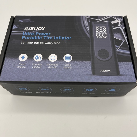 Jusuox Tire Inflator Portable Air Compressor, 150PSI Cordless Air Pump - Picture 2 of 3